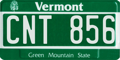 VT license plate CNT856