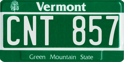 VT license plate CNT857