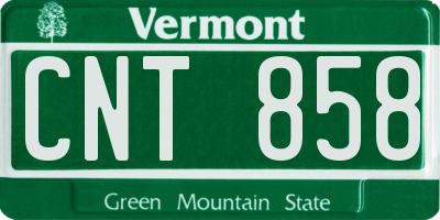 VT license plate CNT858