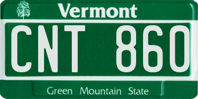 VT license plate CNT860