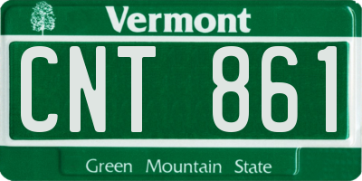 VT license plate CNT861