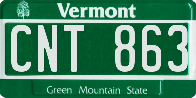 VT license plate CNT863