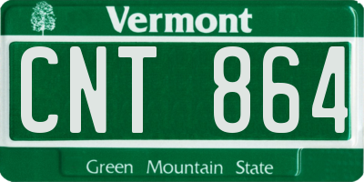 VT license plate CNT864