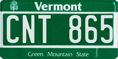VT license plate CNT865