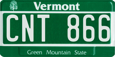VT license plate CNT866