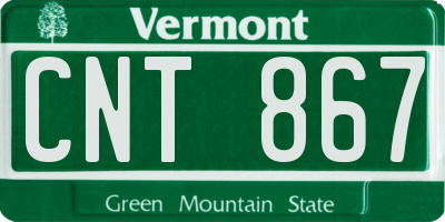 VT license plate CNT867