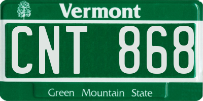 VT license plate CNT868