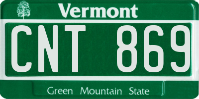 VT license plate CNT869