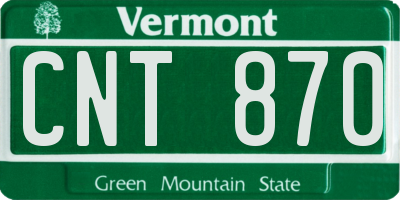 VT license plate CNT870
