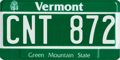 VT license plate CNT872