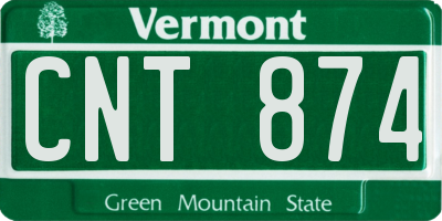 VT license plate CNT874