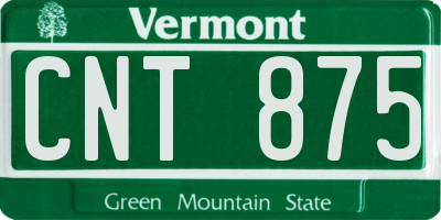 VT license plate CNT875