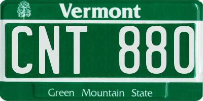 VT license plate CNT880