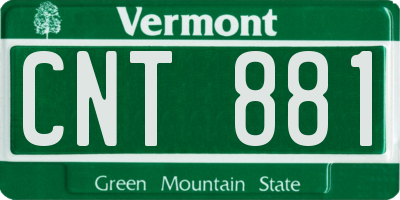 VT license plate CNT881