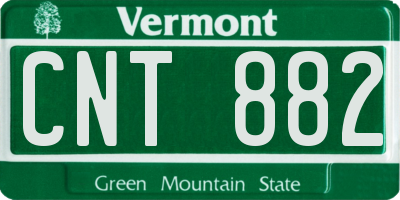 VT license plate CNT882