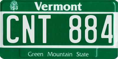 VT license plate CNT884