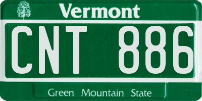 VT license plate CNT886