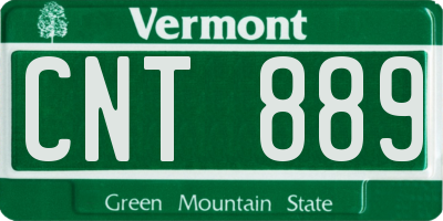 VT license plate CNT889