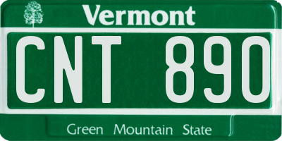 VT license plate CNT890