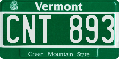 VT license plate CNT893