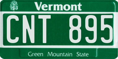 VT license plate CNT895