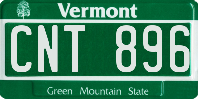 VT license plate CNT896