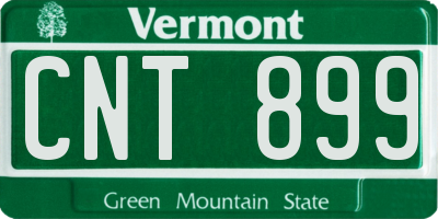 VT license plate CNT899