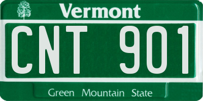 VT license plate CNT901