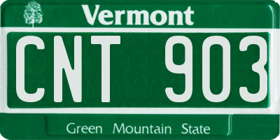 VT license plate CNT903