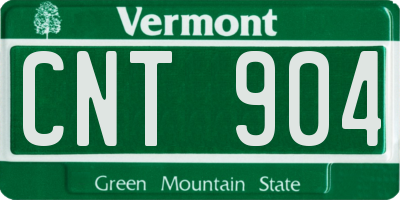 VT license plate CNT904