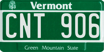 VT license plate CNT906