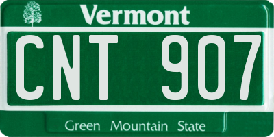 VT license plate CNT907