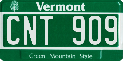 VT license plate CNT909