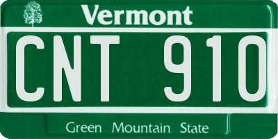 VT license plate CNT910