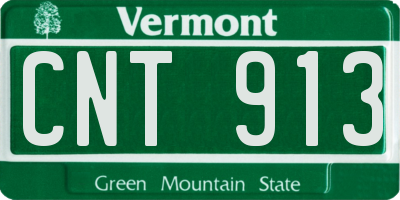 VT license plate CNT913