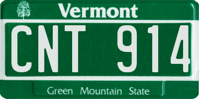 VT license plate CNT914