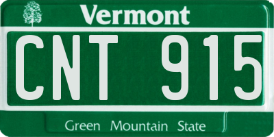 VT license plate CNT915