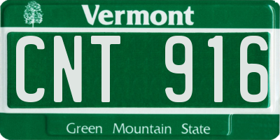 VT license plate CNT916