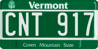 VT license plate CNT917