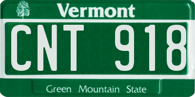 VT license plate CNT918