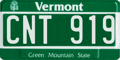 VT license plate CNT919