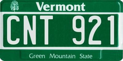 VT license plate CNT921