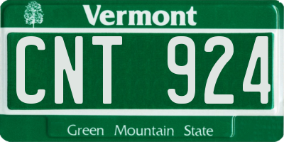 VT license plate CNT924