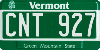 VT license plate CNT927