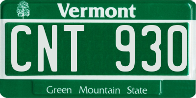 VT license plate CNT930