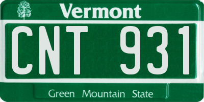 VT license plate CNT931