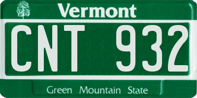VT license plate CNT932