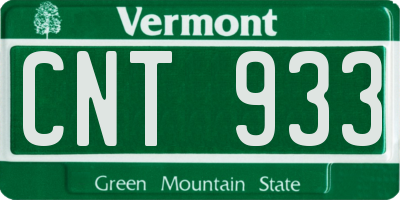 VT license plate CNT933