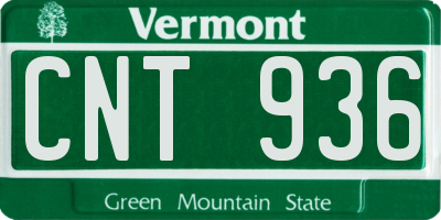 VT license plate CNT936