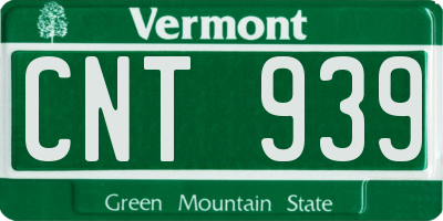 VT license plate CNT939